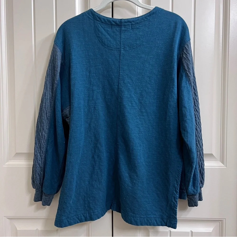 We The Free Oversized Henley in Turquoise, Size XS - Picture 4 of 7